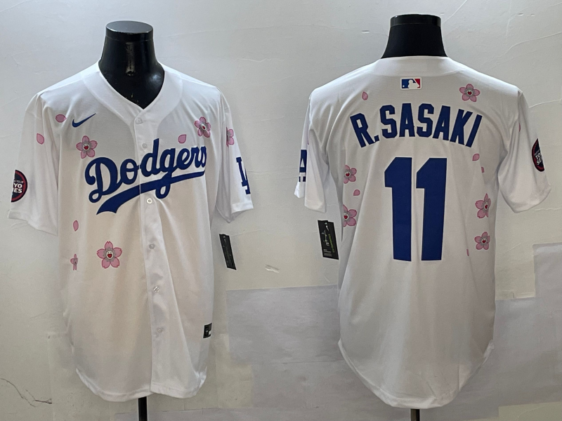 Men's Los Angeles Dodgers Roki Sasaki White Alternate Replica Player Jersey