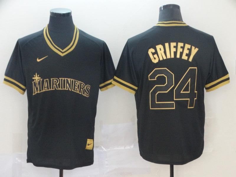 Men's Seattle Mariners Ken Griffey Jr. Black Replica Player Jersey