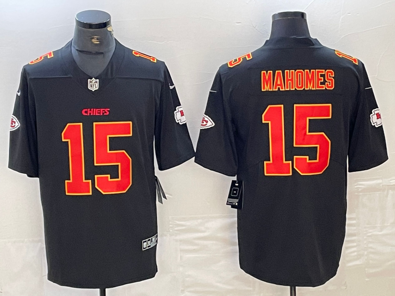 Men's Kansas City Chiefs Patrick Mahomes Black Fashion Game Jersey