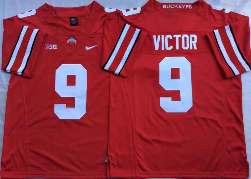 Men's Ohio State Buckeyes Binjimen Victor Scarlet Player Game Jersey