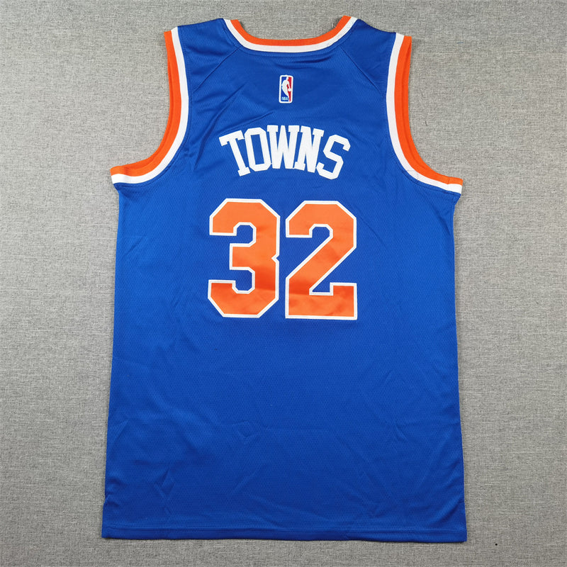 Men's New York Knicks Karl-Anthony Towns Blue Swingman Jersey - Icon Edition