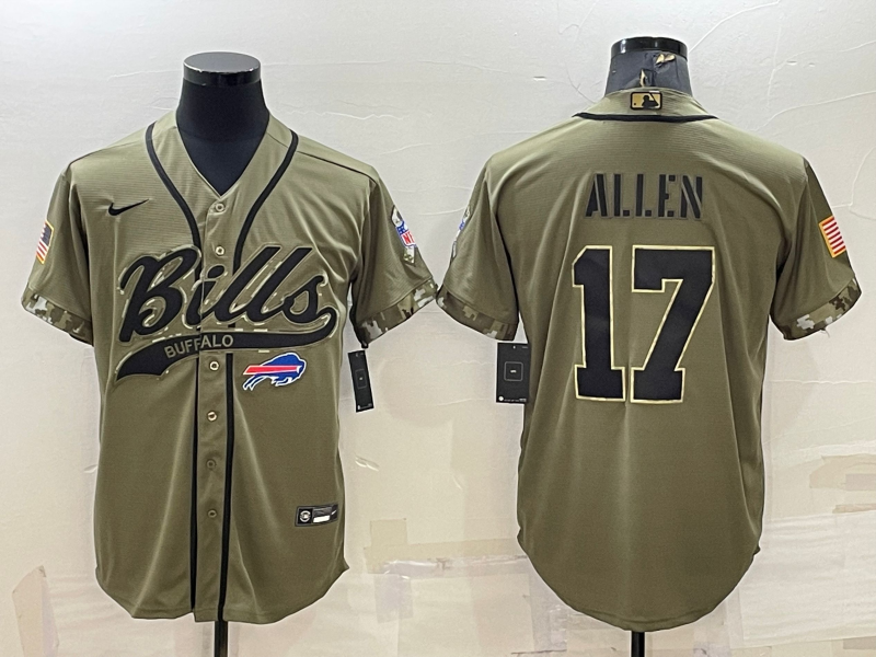 Men's Buffalo Bills Josh Allen Olive 2022 Salute To Service Limited Jersey Joint Edition
