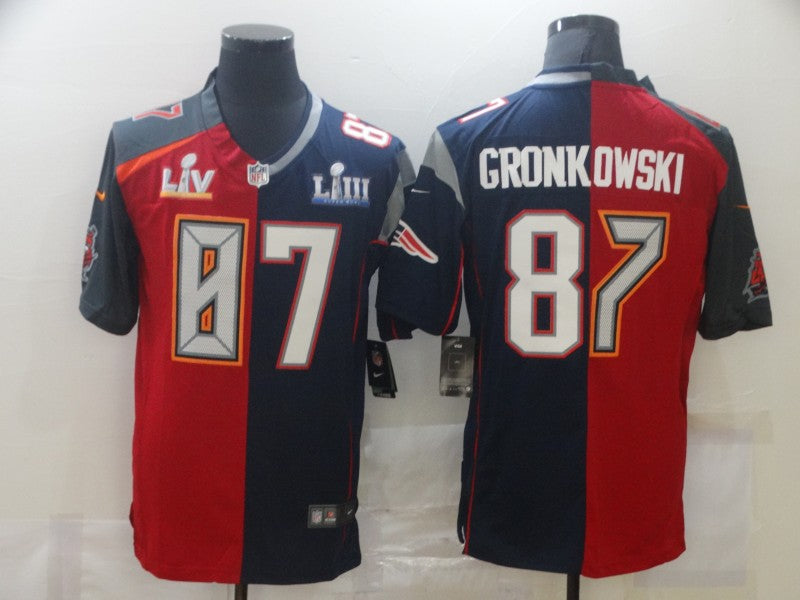 Men's New England Patriots Rob Gronkowski Red/Navy Game Jersey