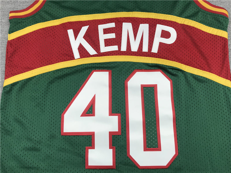 Men's Seattle Supersonics Shawn Kemp Green Swingman Player Jersey