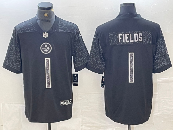 Men's Pittsburgh Steelers Justin Fields Black RFLCTV Limited Jersey