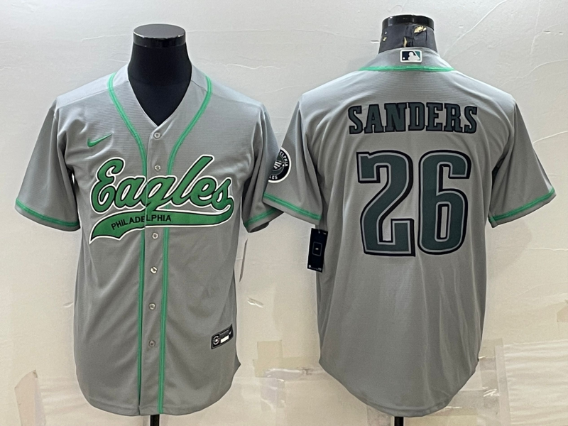 Men's Philadelphia Eagles Miles Sanders Gray Game Jersey Joint Edition