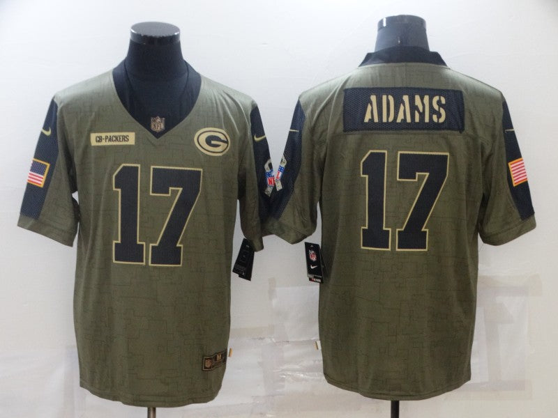 Men's Green Bay Packers Davante Adams Brown Game Player Jersey