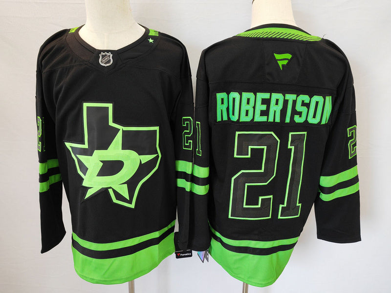 Men's Dallas Stars Jason Robertson Black Player Game jersey