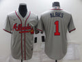 Men's Atlanta Braves Ozzie Albies Gray Replica Player Jersey