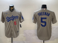 Men's Los Angeles Dodgers Freddie Freeman Gray Stitched Jersey