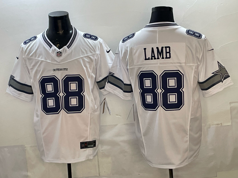 Men's Dallas Cowboys CeeDee Lamb White Game Team Jersey