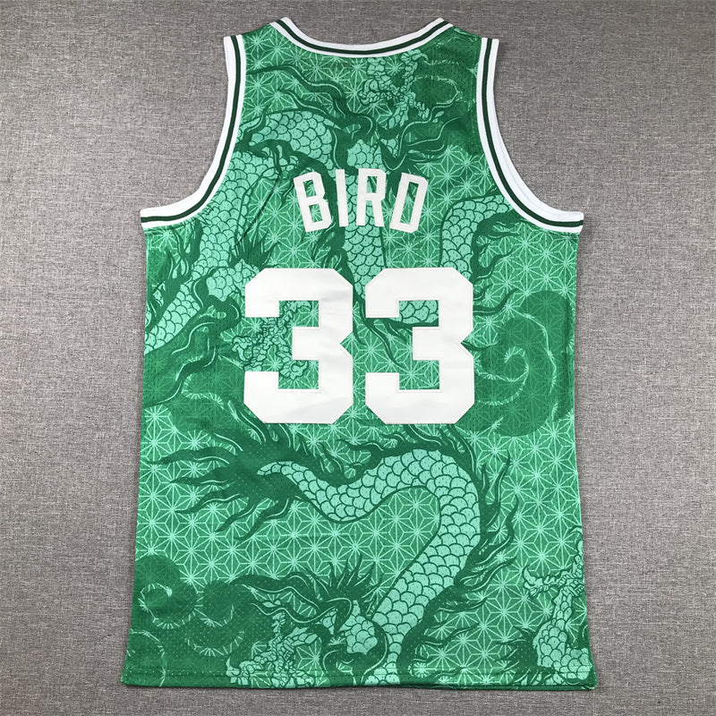 Men's Boston Celtics Larry Bird Green Year of Dragon Edition Swingman Jersey