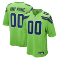 Men's Seattle Seahawks Green Custom Game Jersey