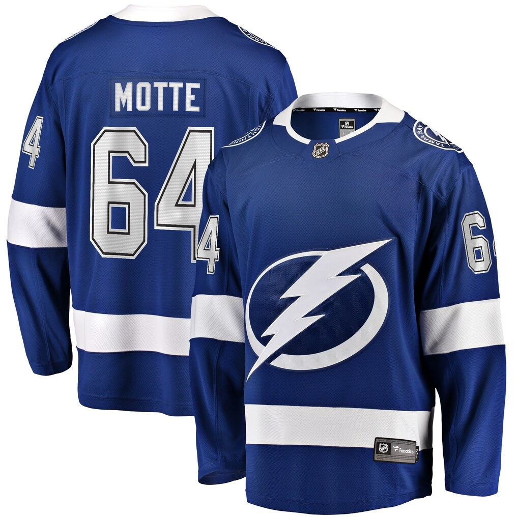 Men's Tampa Bay Lightning Tyler Motte Fanatics Blue Home Breakaway Player Jersey