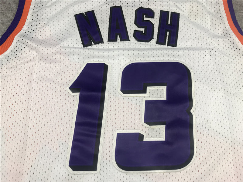 Men's Phoenix Suns Steve Nash White 1996-97 Throwback Stitched Jersey