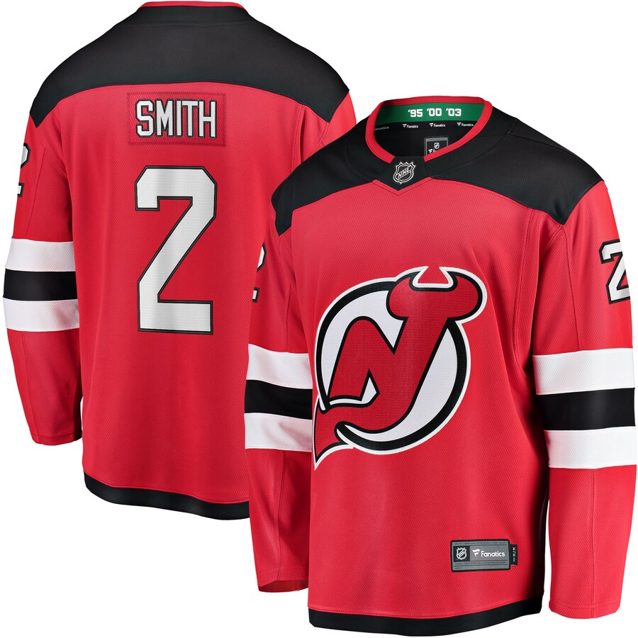 Men's New Jersey Devils Brendan Smith Red Player Game Jersey