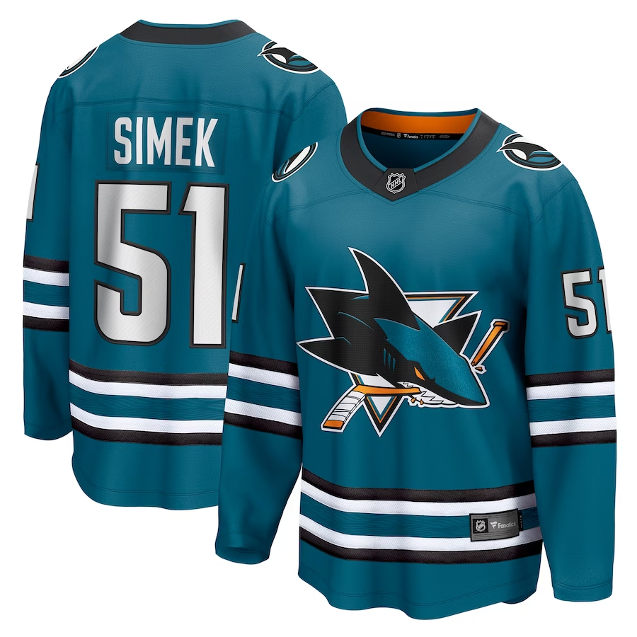Men's San Jose Sharks Radim Simek Teal Breakaway Home Player Jersey