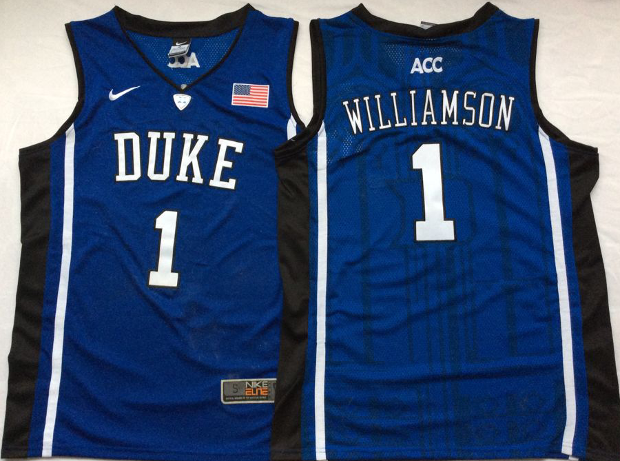 Men's Duke Blue Devils Zion Williamson Blue Player Jersey