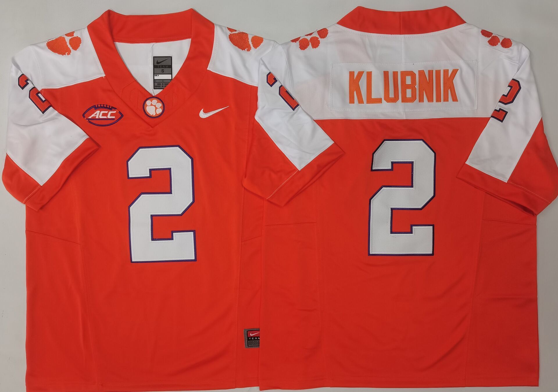 Men's Clemson Tigers Cade Klubnik Orange Player Game Jersey
