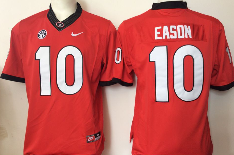 Men's Georgia Bulldogs Jacob Eason Red Player Game Jersey
