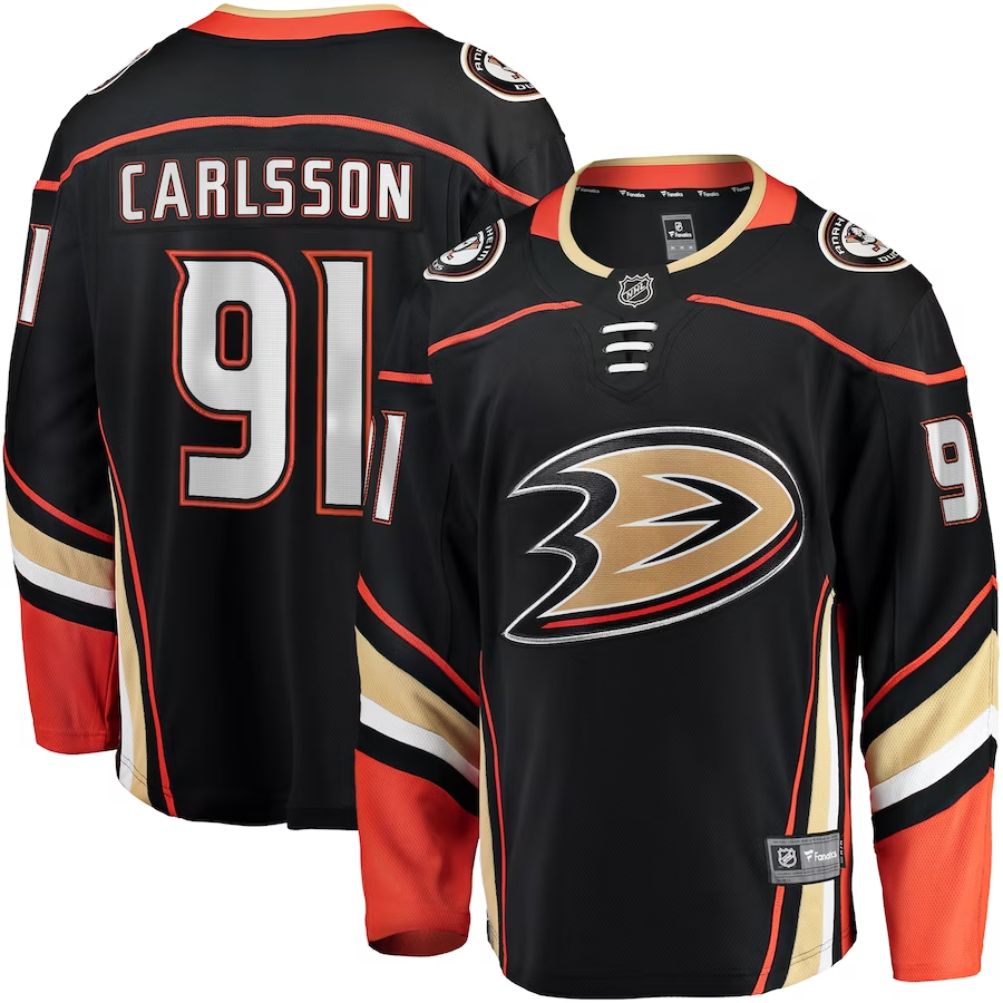 Men's Anaheim Ducks Leo Carlsson Black Home Breakaway Player Jersey