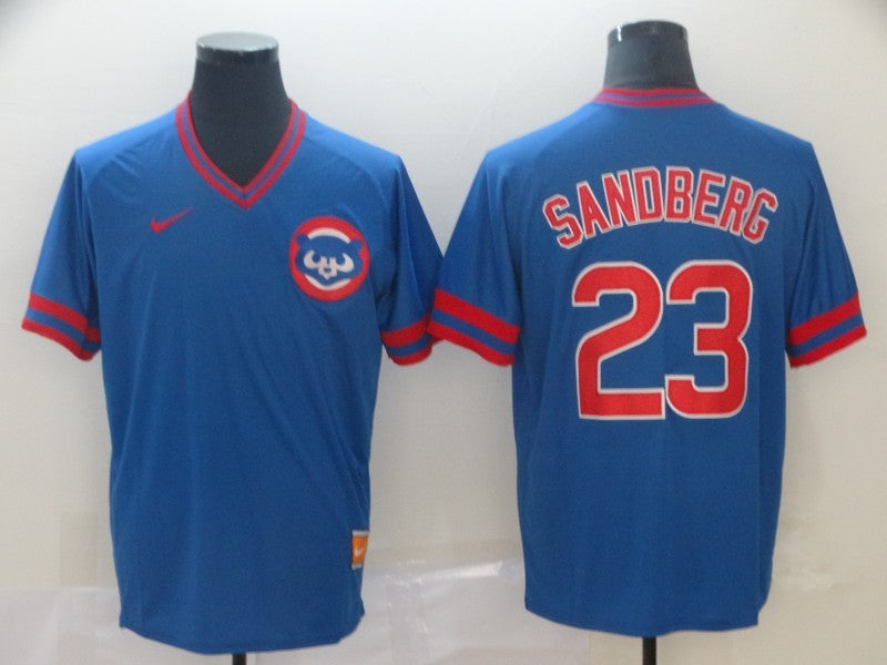 Men's Chicago Cubs Ryne Sandberg Blue Stitched Jersey