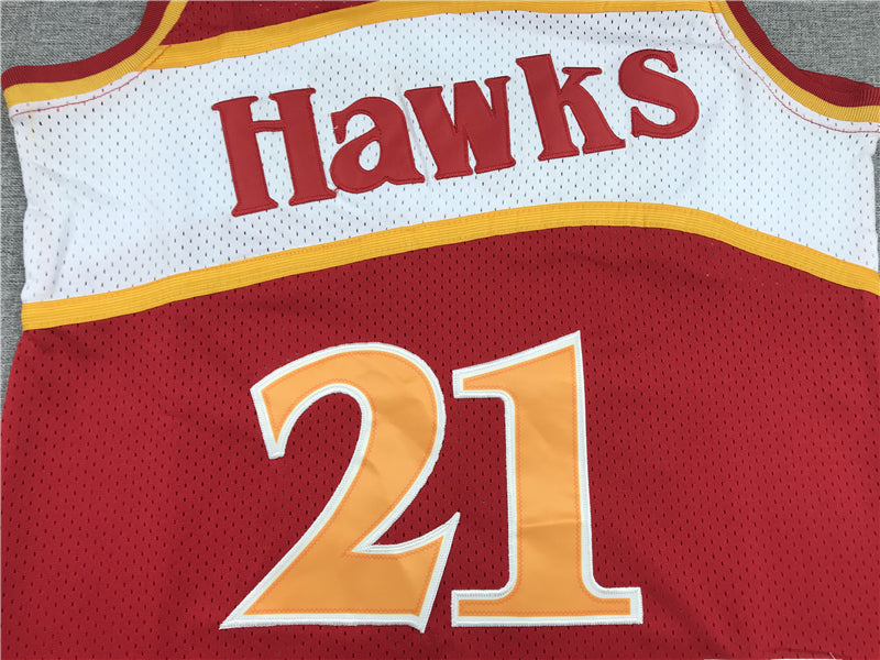 Men's Atlanta Hawks Dominique Wilkins 1986-87 Red Hardwood Classics Swingman Jersey
