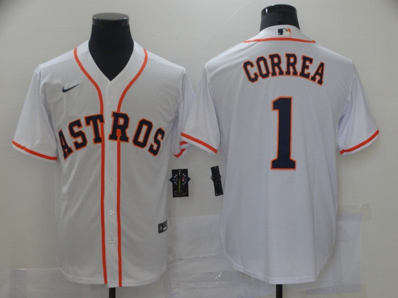 Men's Houston Astros Carlos Correa White Replica Baseball Jersey