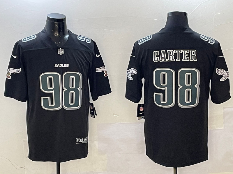 Men's Philadelphia Eagles Jalen Carter Black Fashion Game Jersey