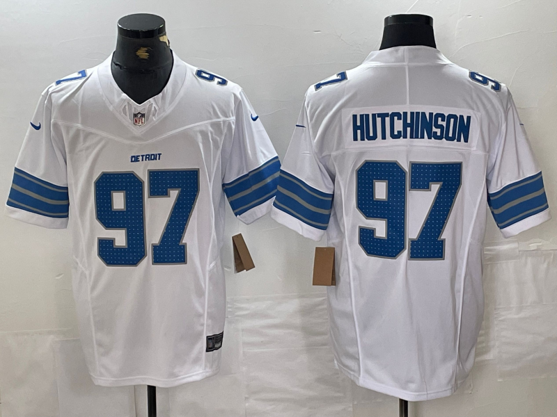 Men's Detroit Lions Aidan Hutchinson White Vapor F.U.S.E. Limited Jersey