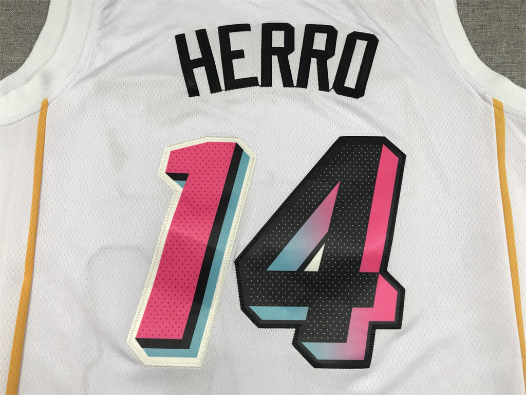 Men's Miami Heat Tyler Herro White 2022/23 Fastbreak Jersey - City Edition