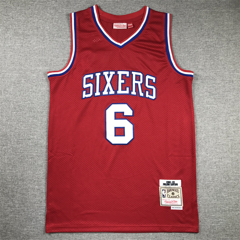 Men's Philadelphia 76ers Julius Erving Red Hardwood Classics Swingman Jersey