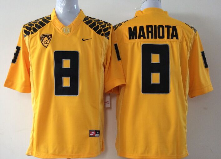 Men's Oregon Ducks Marcus Mariota Yellow Player Game Jersey