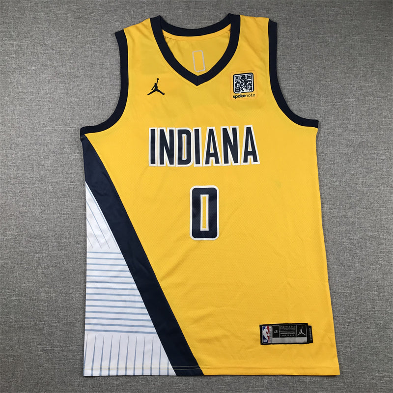 Men's Indiana Pacers Tyrese Haliburton Gold Swingman Jersey - Statement Edition