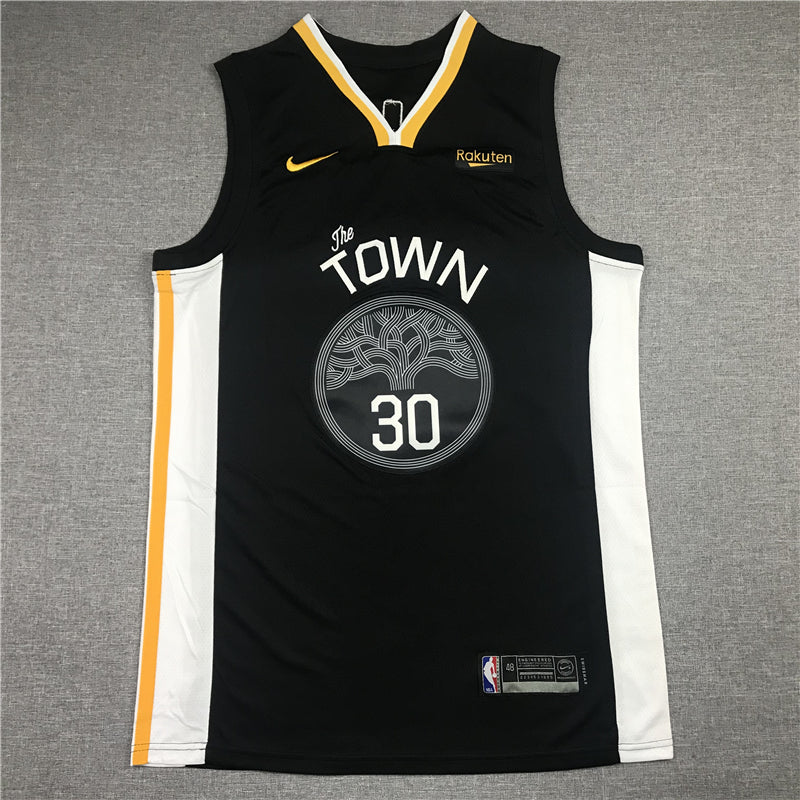 Men's Golden State Warriors Stephen Curry Black Fast Break Replica Jersey