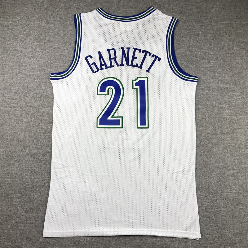 Men's Minnesota Timberwolves Kevin Garnett White Hardwood Classics Swingman Jersey