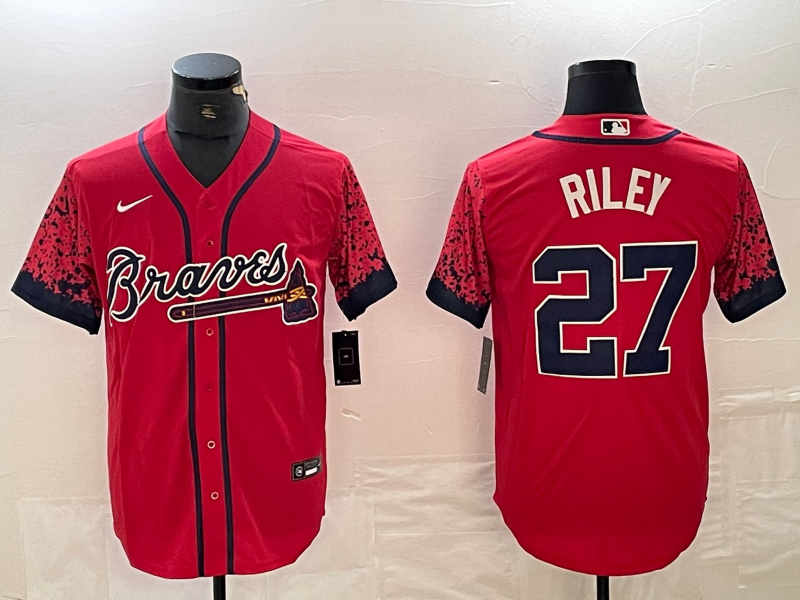 Men's Atlanta Braves Austin Riley Red Player Jersey