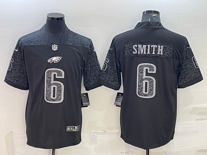 Men's Philadelphia Eagles DeVonta Smith Black RFLCTV Limited Jersey