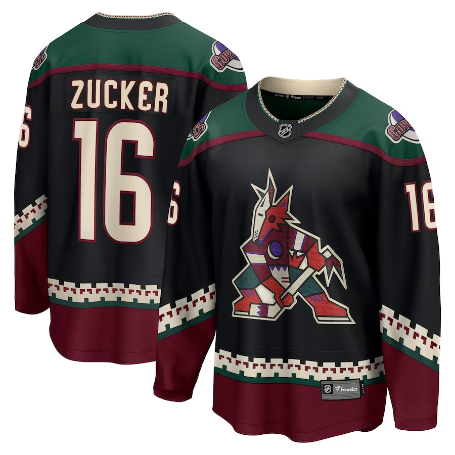 Men's Arizona Coyotes Jason Zucker Black Home Breakaway Jersey