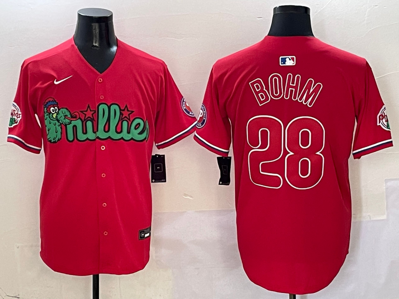 Men's Philadelphia Phillies Alec Bohm Red Player Jersey