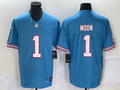 Men's Tennessee Titans Warren Moon Light Blue Oilers Throwback Retired Player Game Jersey