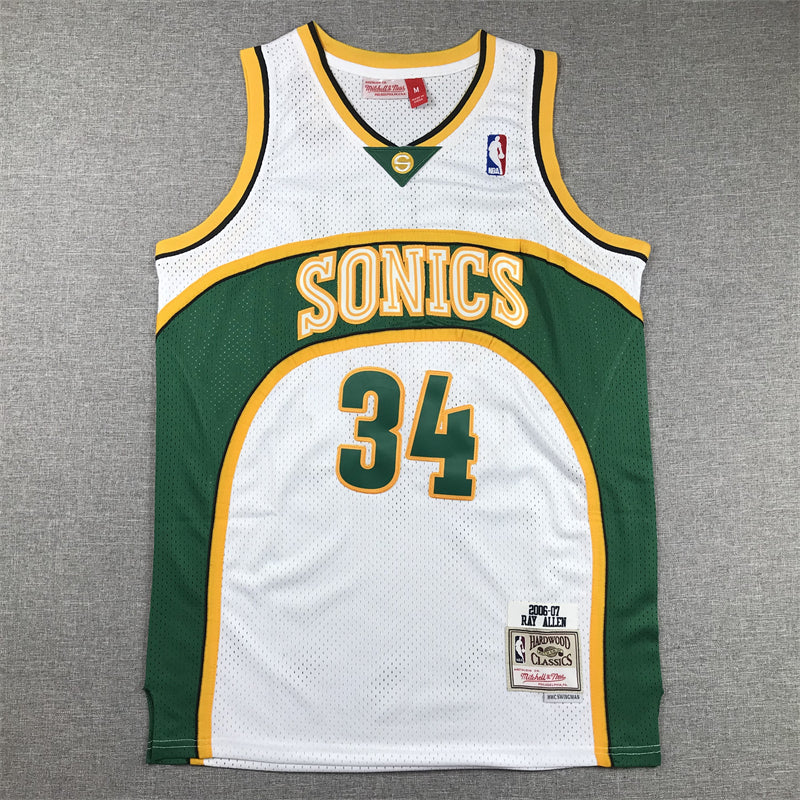 Men's Seattle SuperSonics Ray Allen White 2006-2007 Swingman Jersey