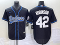 Men's Los Angeles Dodgers Jackie Robinson Black Player Jersey Joint Edition