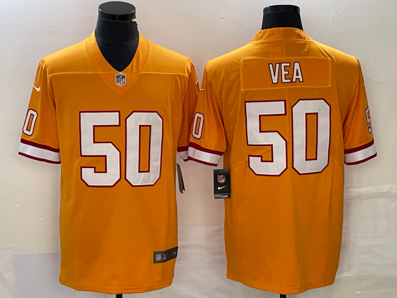 Men's Tampa Bay Buccaneers Vita Vea Orange Throwback Game Jersey