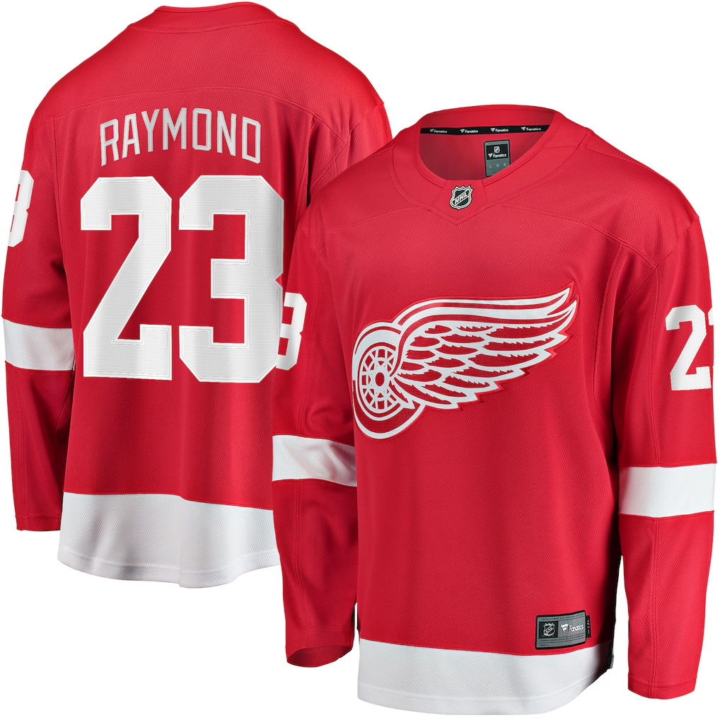 Men's Detroit Red Wings Lucas Raymond Fanatics Red Home Breakaway Jersey