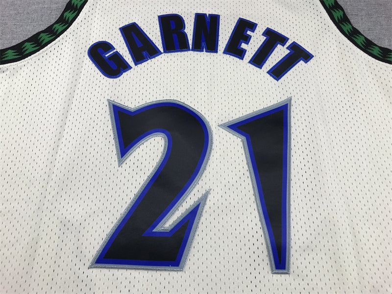 Men's Minnesota Timberwolves Kevin Garnett Cream Hardwood Classics Swingman Jersey
