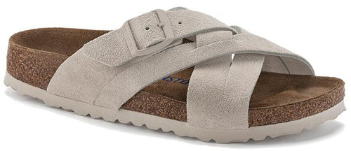Birkenstock Lugano 1024560 Soft Footbed Suede Narrow Fit Khaki Sandals
