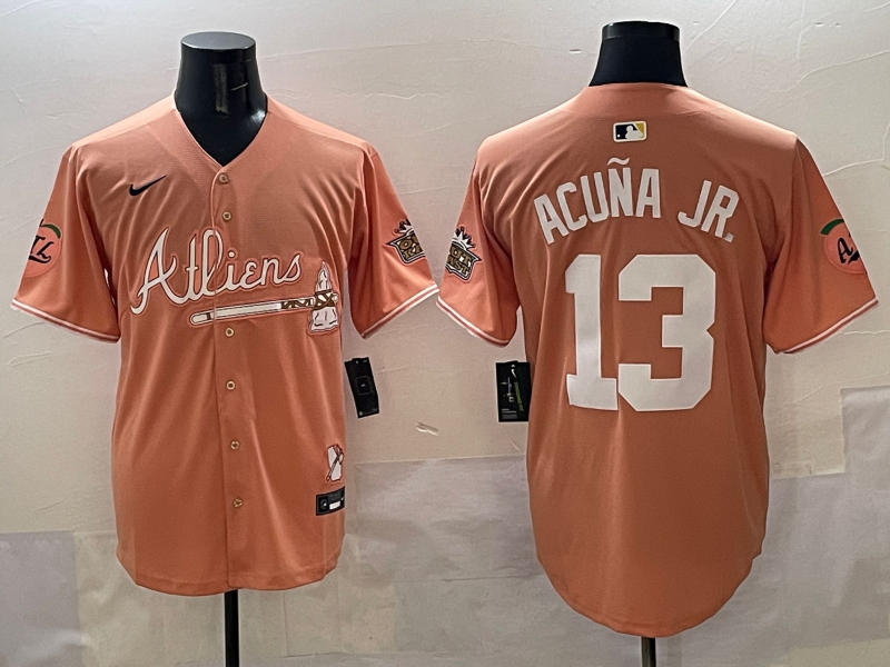 Men's Atlanta Braves Ronald Acuna Jr. Pink 2025 City Connect Limited Player Jersey