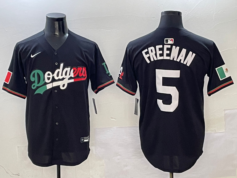 Men's Los Angeles Dodgers Freddie Freeman Black Fashion Stitched Jersey