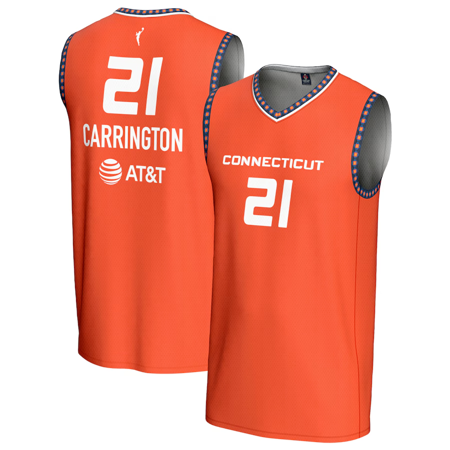 Men's Connecticut Sun DiJonai Carrington Orange Player Jersey